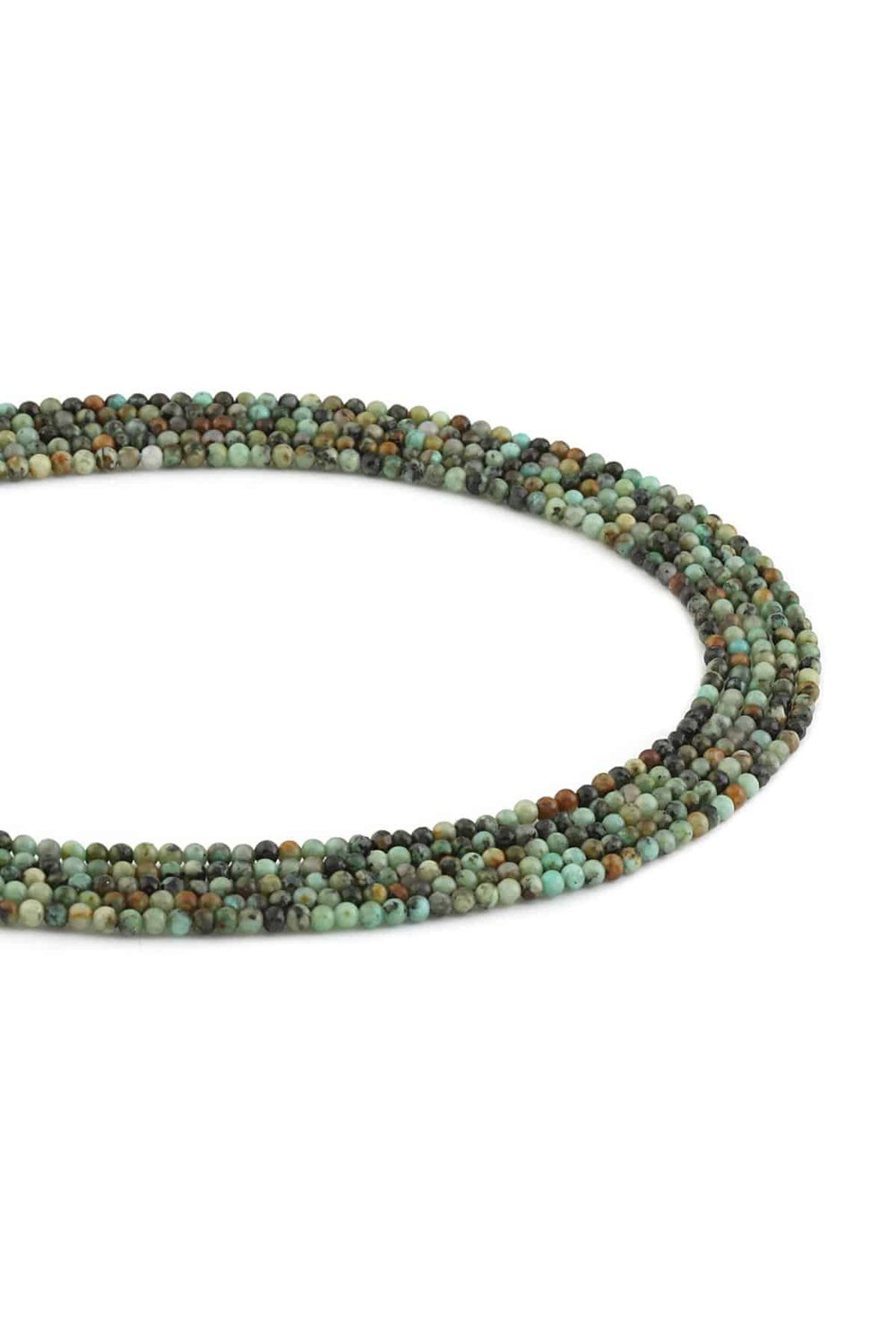 Africa Turquoise Natural Stone Shiny Globe Cut 3mm String Of Beads