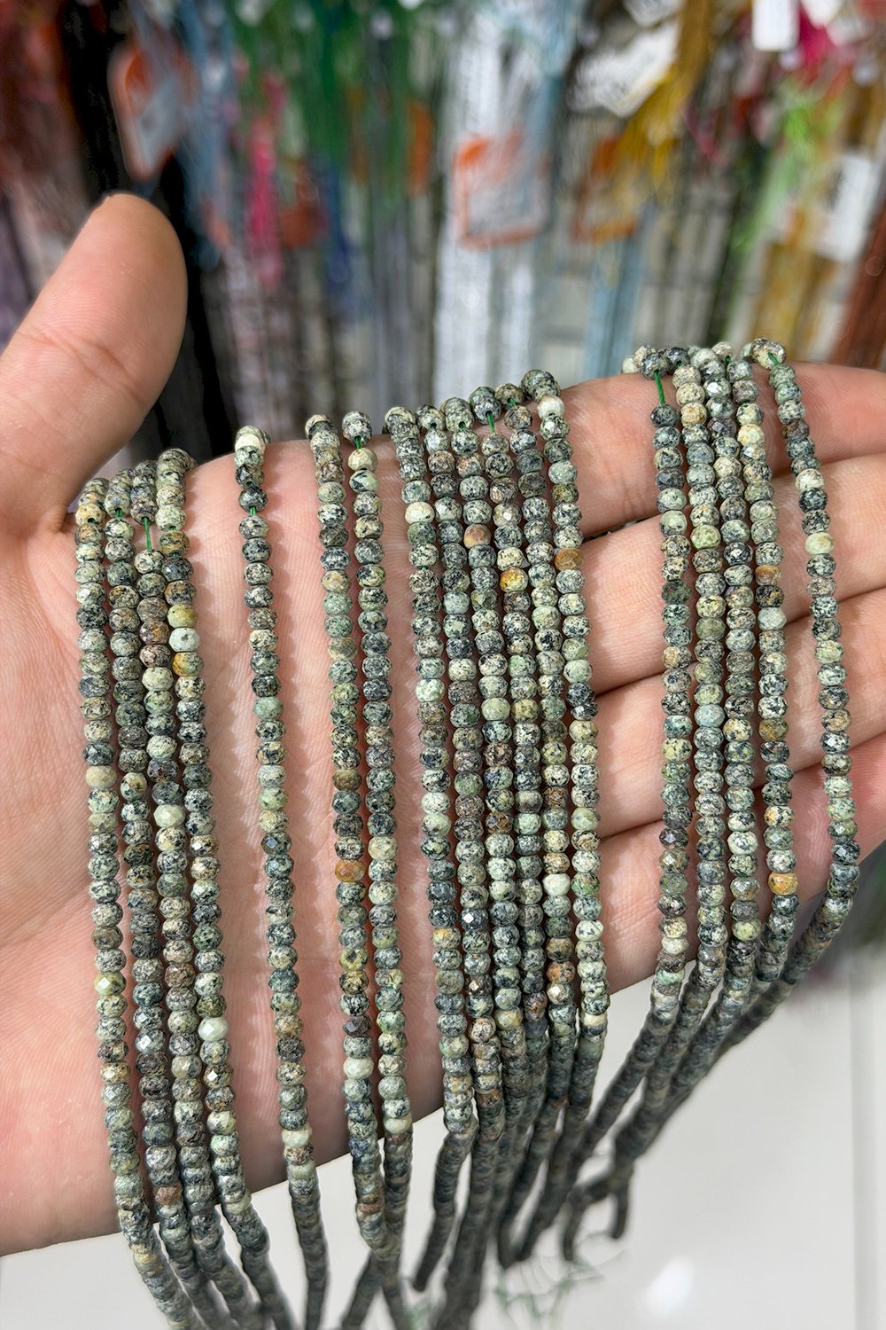 Afrika Turkuaz Taşı Faset Rondela Kesim 4x3mm Doğal Taş Dizi