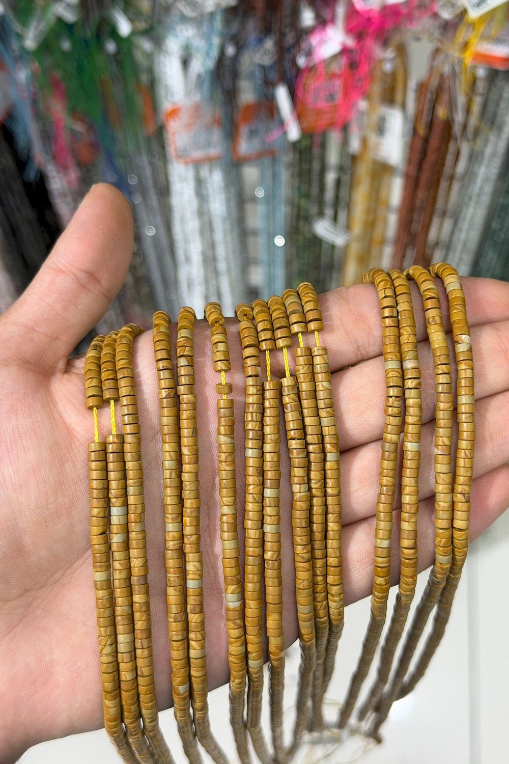 Ağaç Jasper Taşı Dore Kesim 2x4mm Doğal Taş Dizi