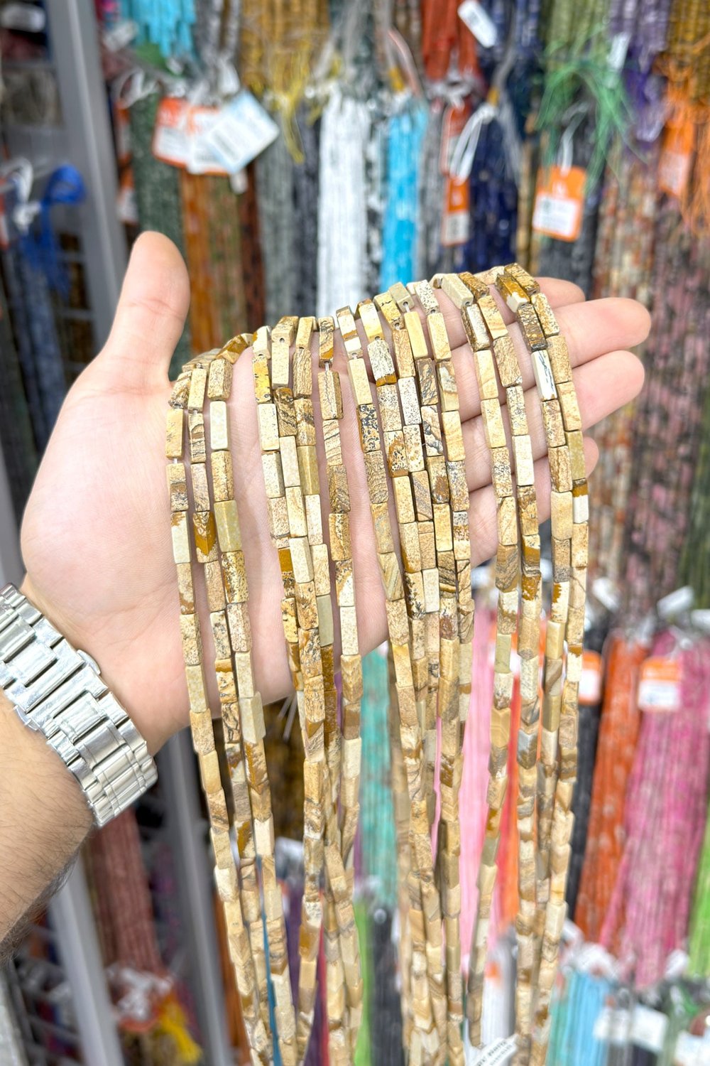Ağaç Jasper Taşı Parlak Kahverengi Dikdörtgen Kesim 4x13mm Dizi [AA]