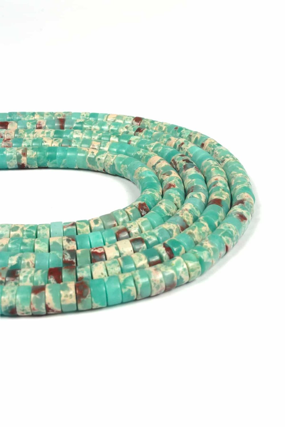 Agalmatolite Natural Stone Shiny Green Dore Cut 6x3mm String Of Beads