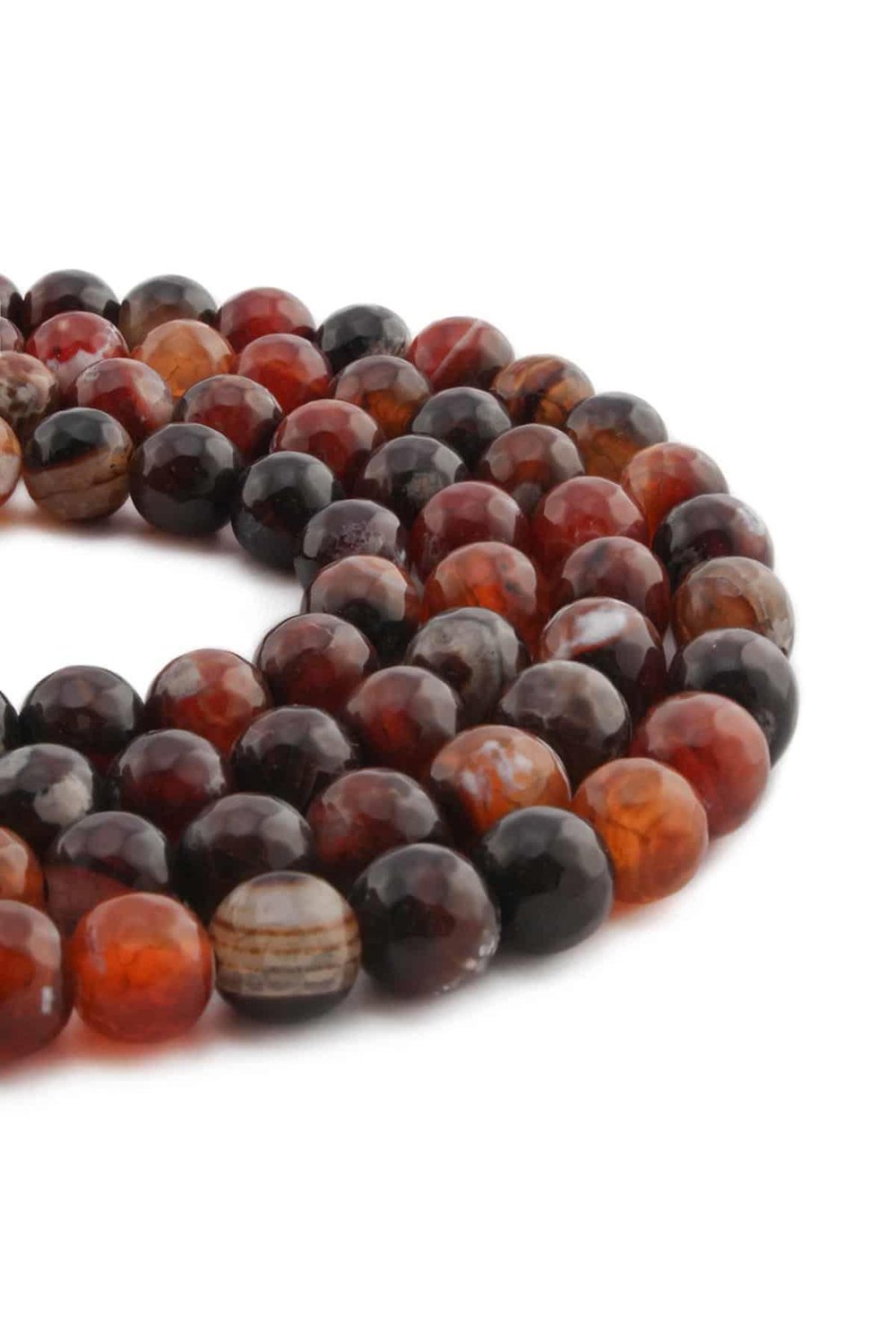 Agate Natural Stone Facet Cut 10mm String Of Beads