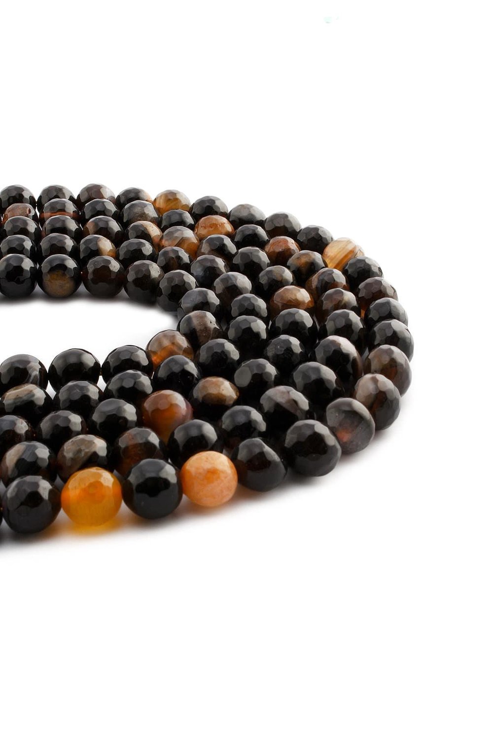 Agate Natural Stone Facet Cut 10mm String Of Beads