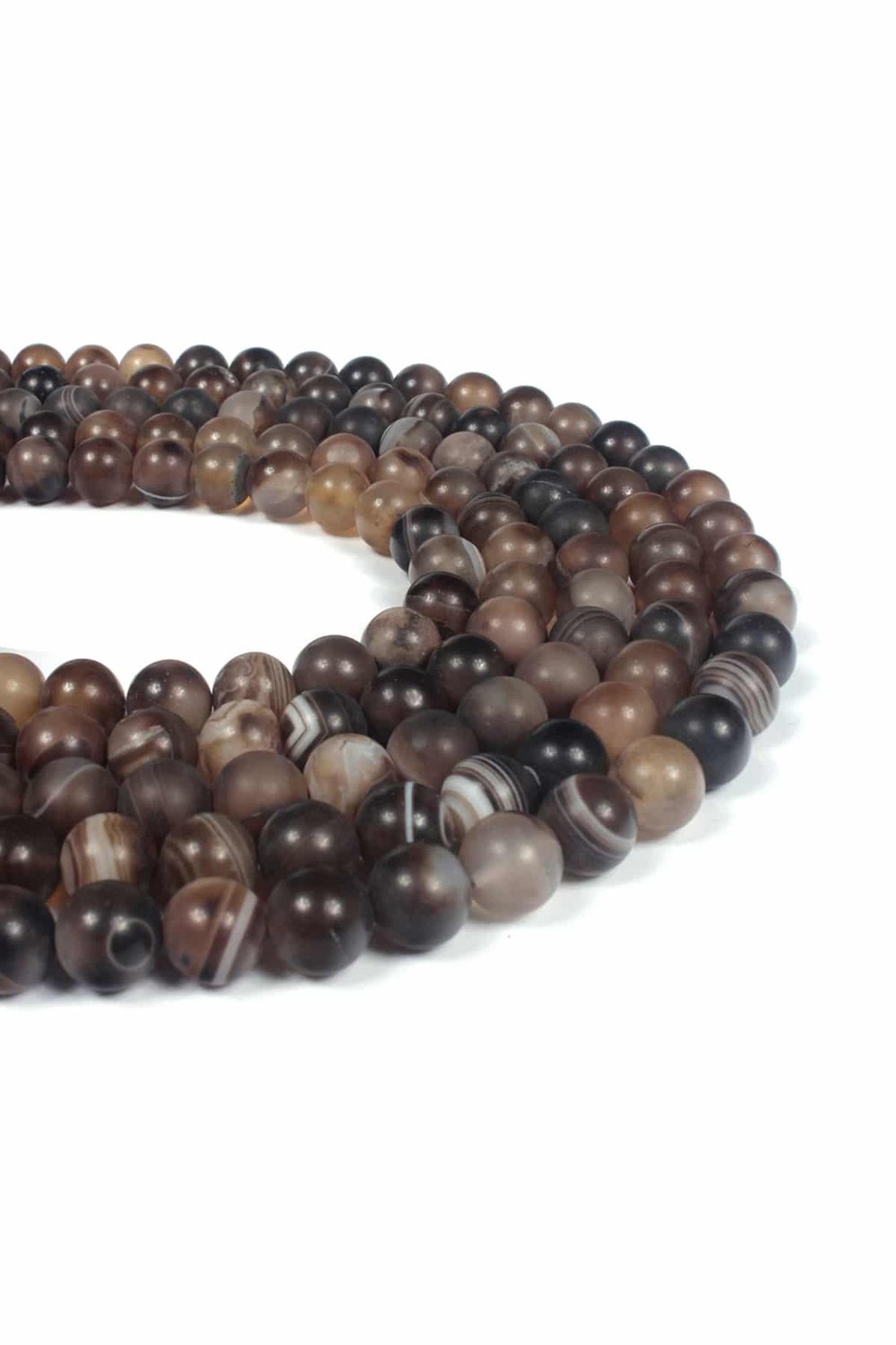 Agate Natural Stone Globe Cut 10mm String Of Beads