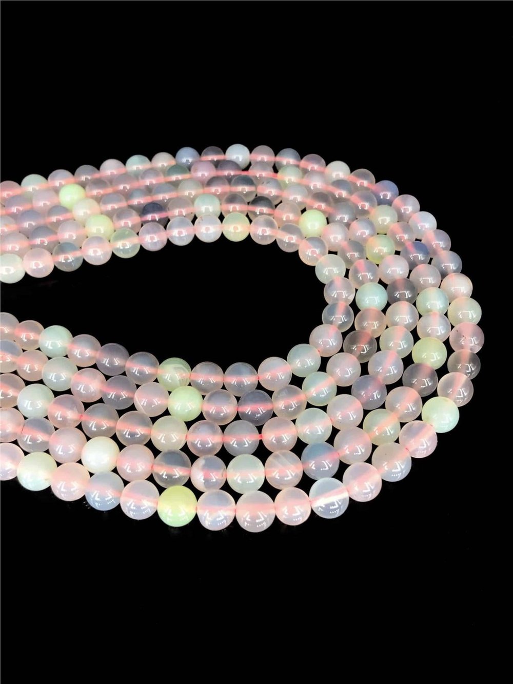 Agate Natural Stone Globe Cut 8mm String Of Beads
