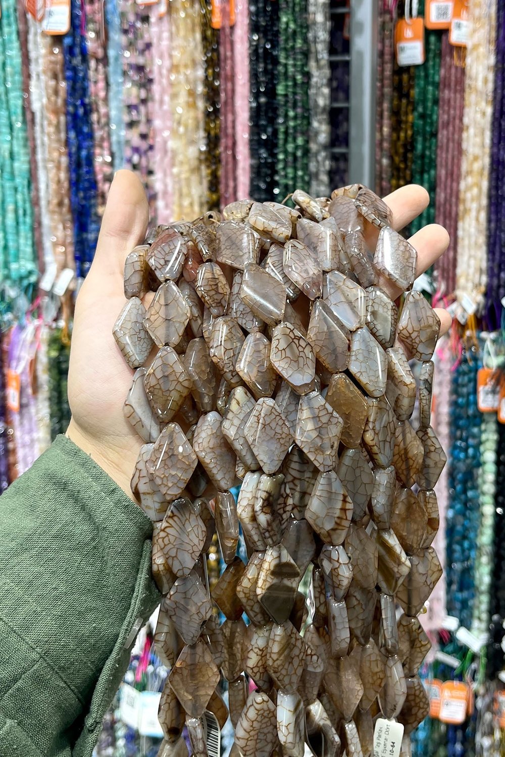 Akik Taşı Eşkenar Kesim Parlak Kahverengi 20x30mm Doğal Taş Dizi