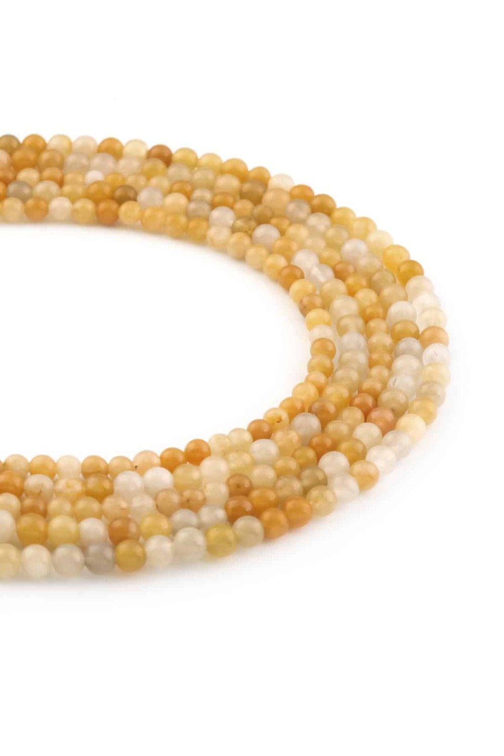Agate Natural Stone Shiny Yellow 4mm String Of Beads