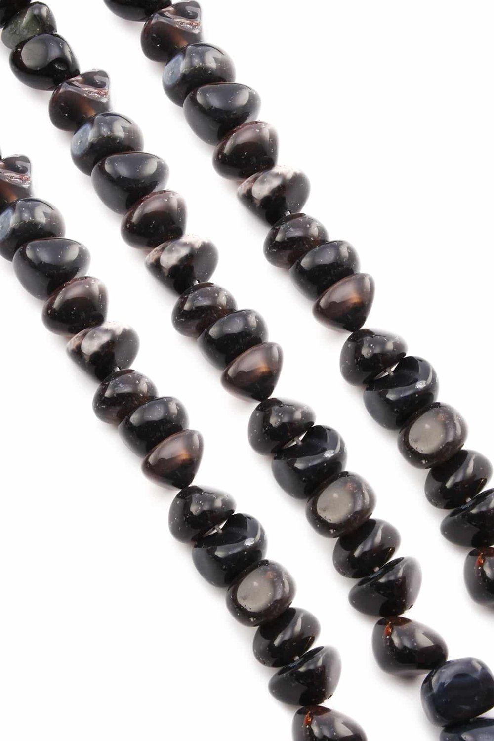 Akik Taşı Tımbıl Kesim Parlak Siyah 8x11mm Doğal Taş Dizi