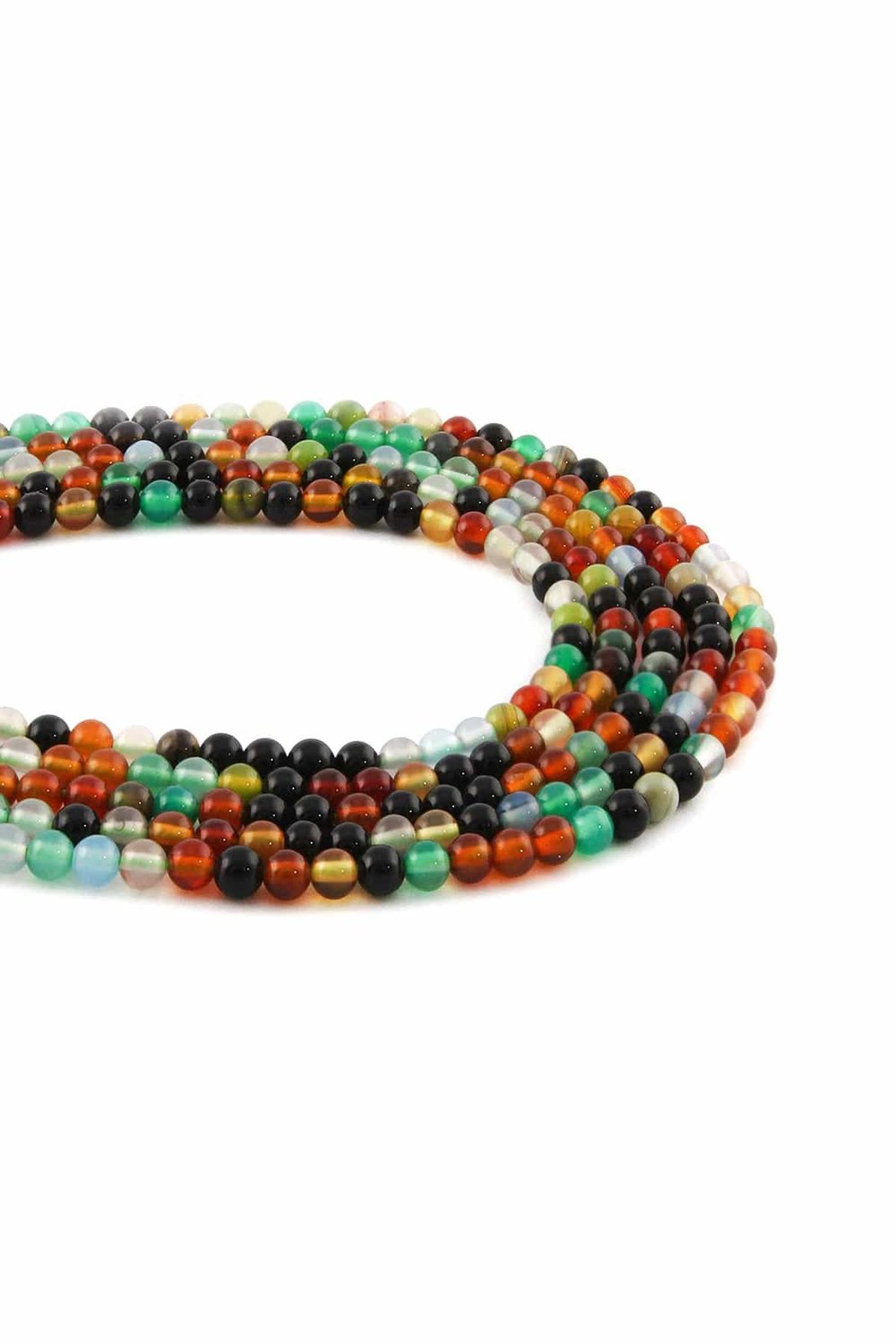 Agate Natural Stone Colourful Globe Cut 2mm String Of Beads
