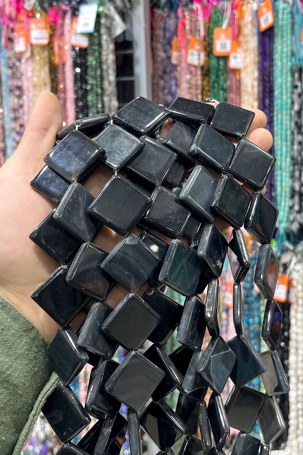 Akik Taşı Yassı Kare Kesim Siyah 33x33mm Doğal Taş Dizi