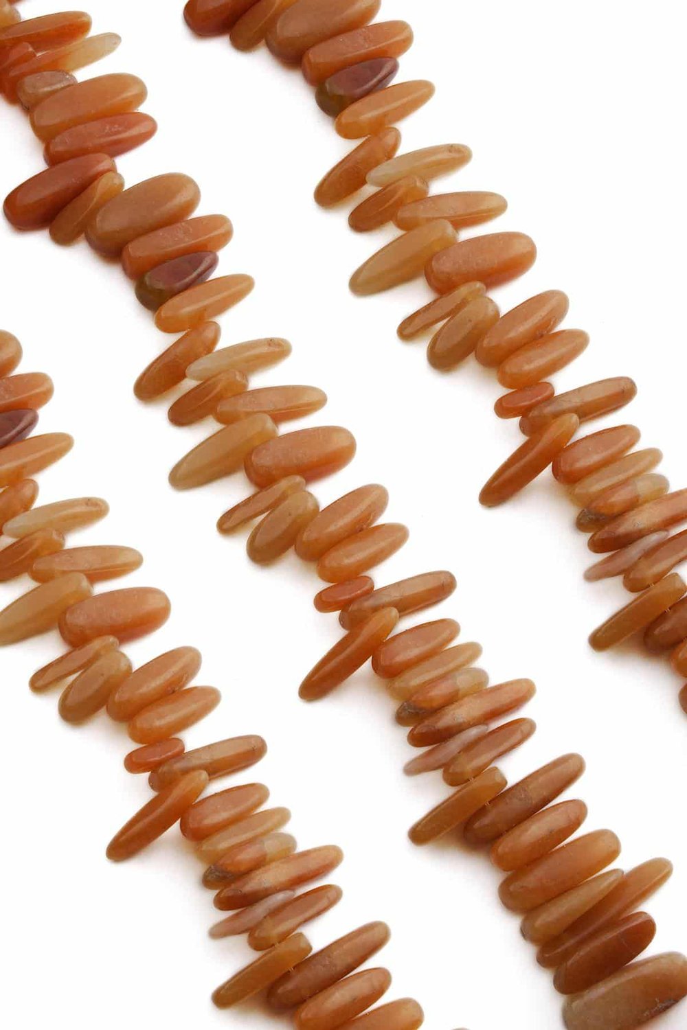 Akik Taşı Diş Kesim Turuncu 18x6mm Doğal Taş Dizi