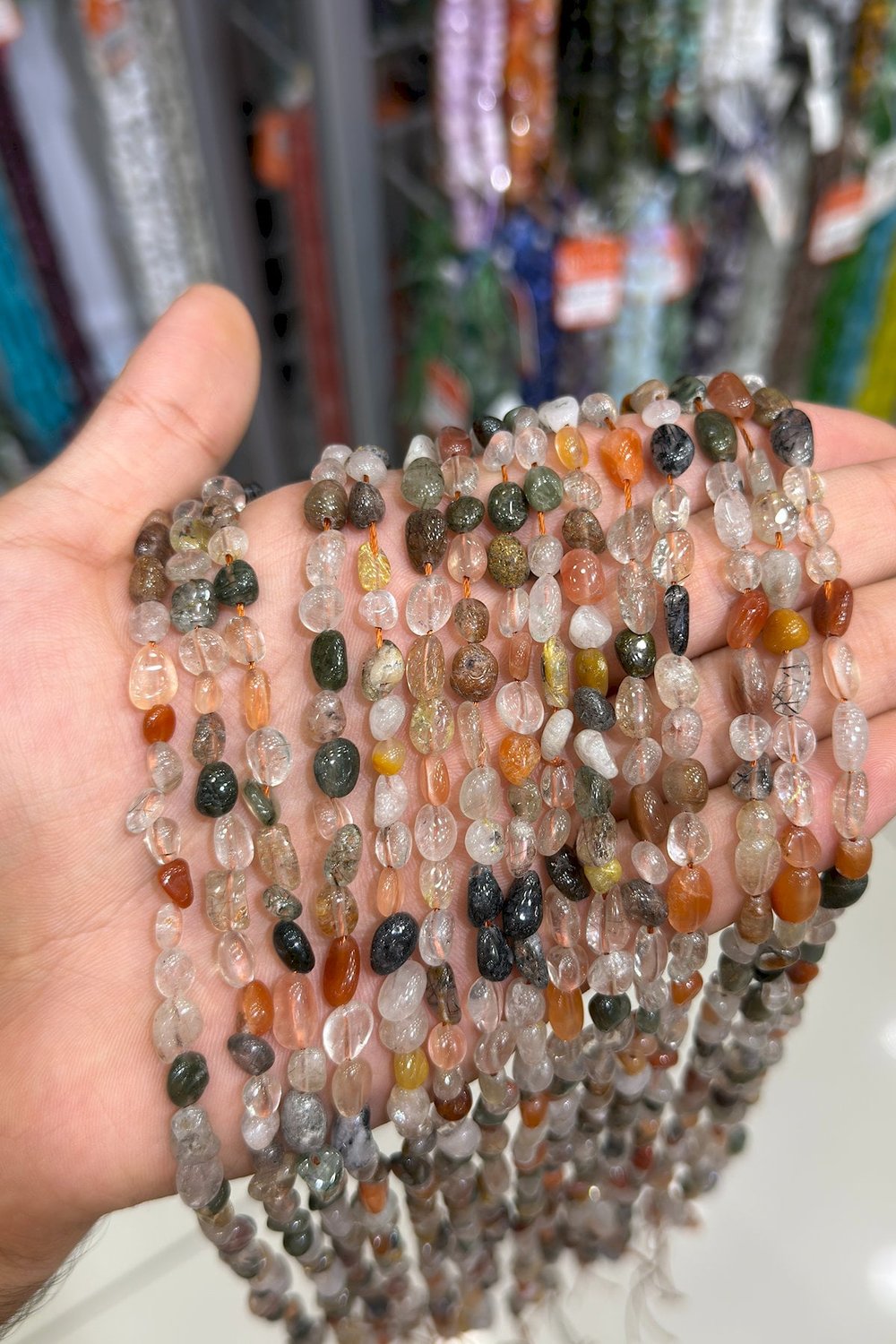 Akik Taşı Amorf Kesim Karışık 6x8mm Doğal Taş Dizi