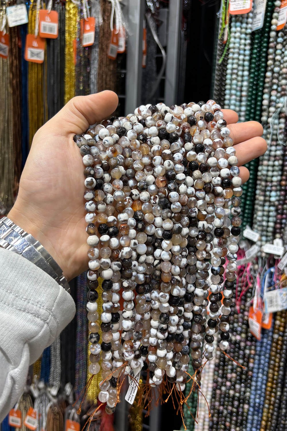 Akik Taşı Küre Faset Kesim Parlak 8mm Doğal Taş Dizi [AA]