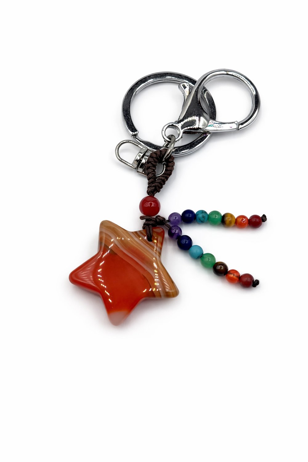 Agate Stone Shiny Star-Cut Keychain