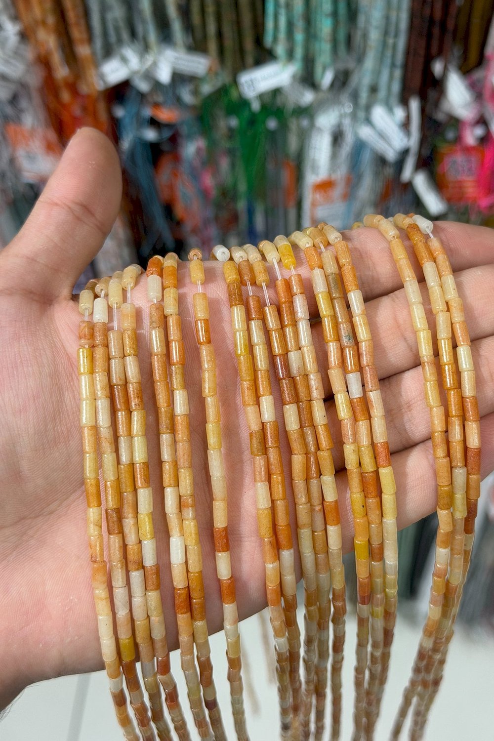 Akik Taşı Silindir Kesim 3x6mm Doğal Taş Dizi