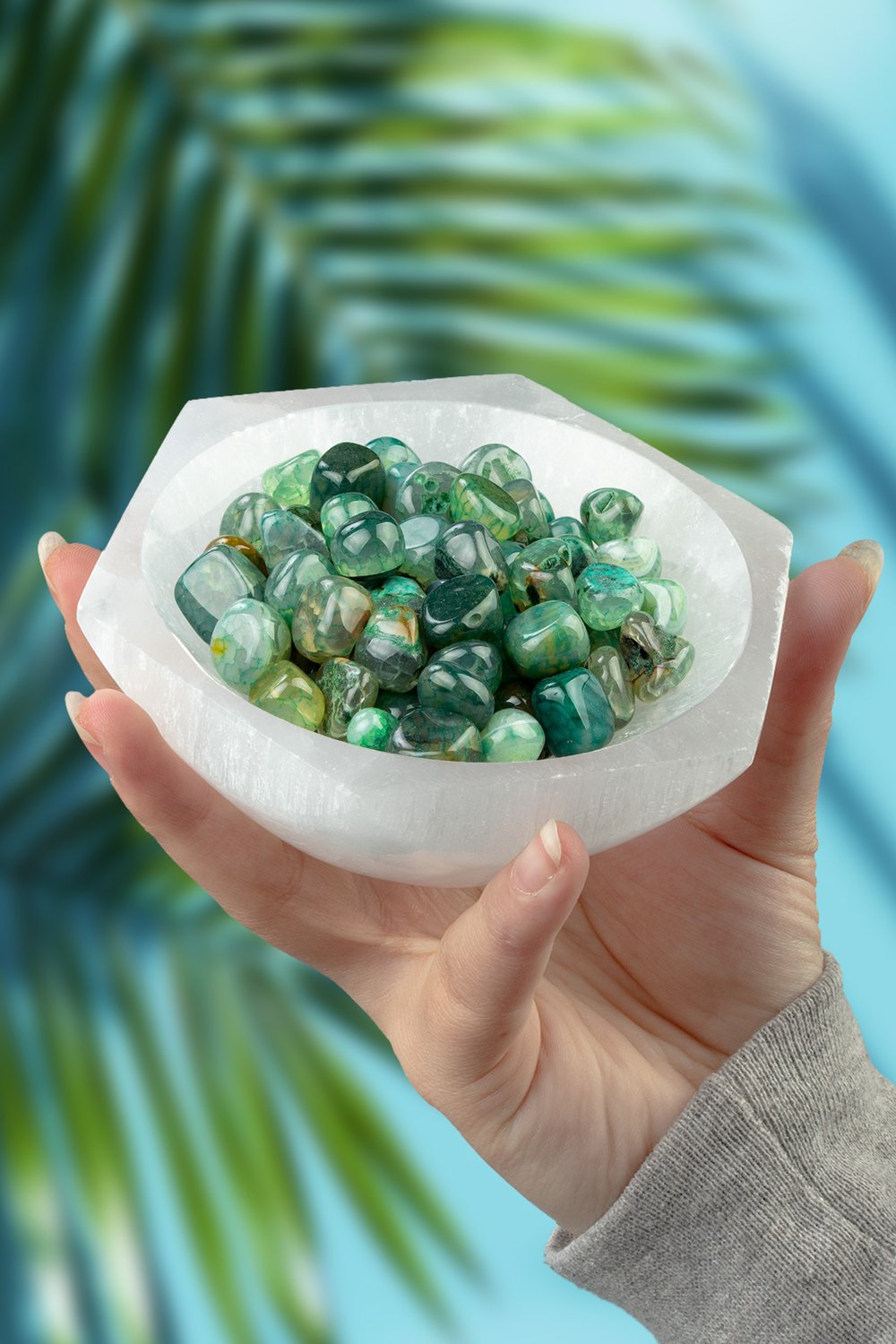 Akik Taşı Yeşil Tamburlanmış Kütle - 100 Gram