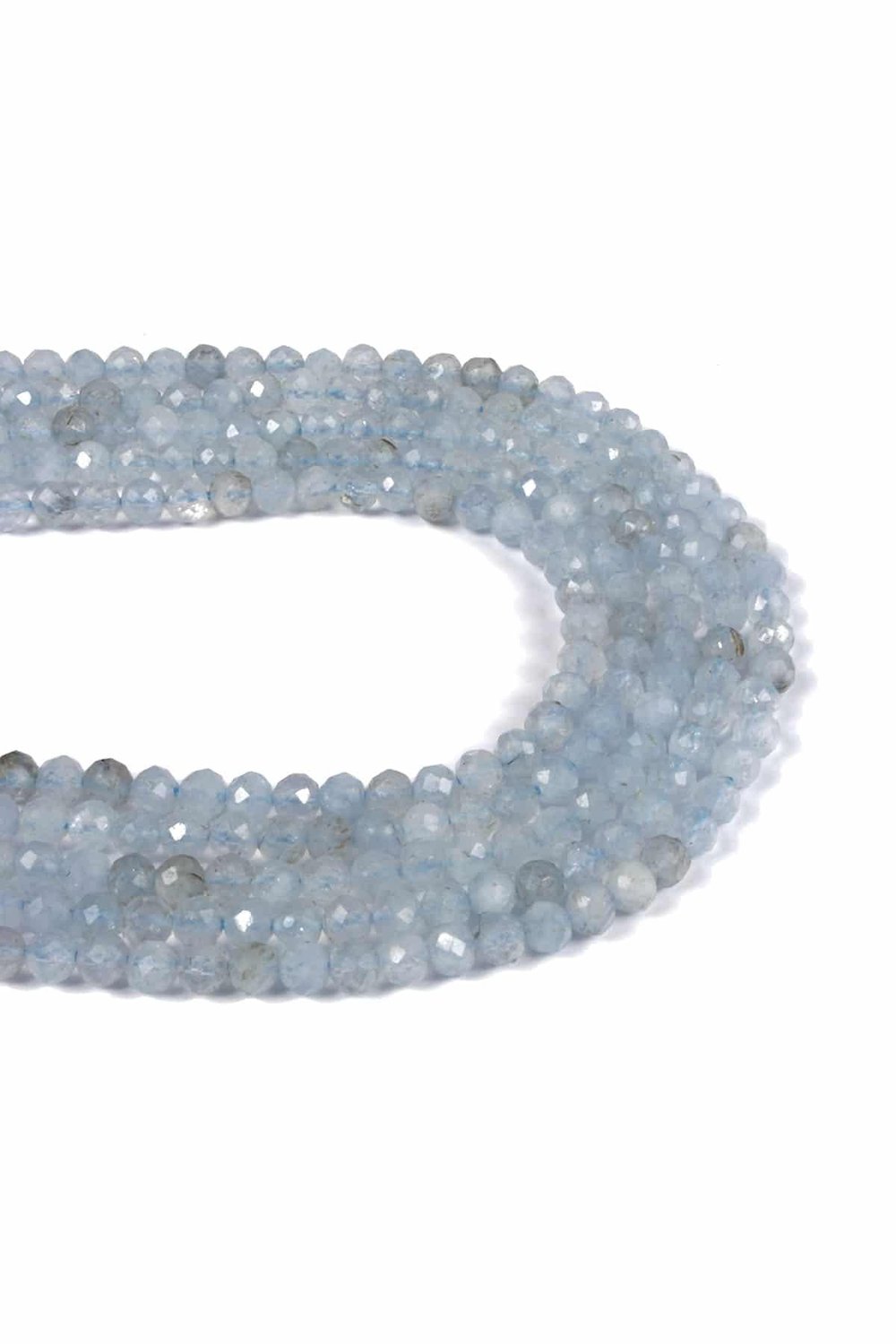 Aquamarine Natural Stone Shiny Mix Globe Globe Crystal Cut 3mm String Of Beads