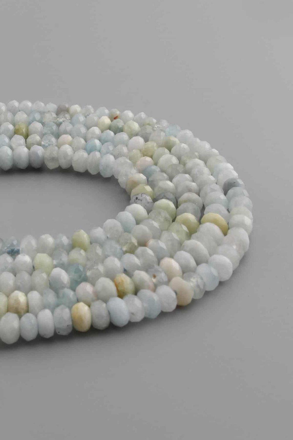 Aquamarine Natural Stone Shiny Mix Washer Crystal Cut 6x4mm String Of Beads