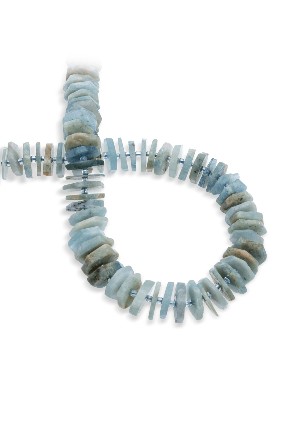 Aquamarine Stone Rondelle-Cut 14x4mm Bead Strand