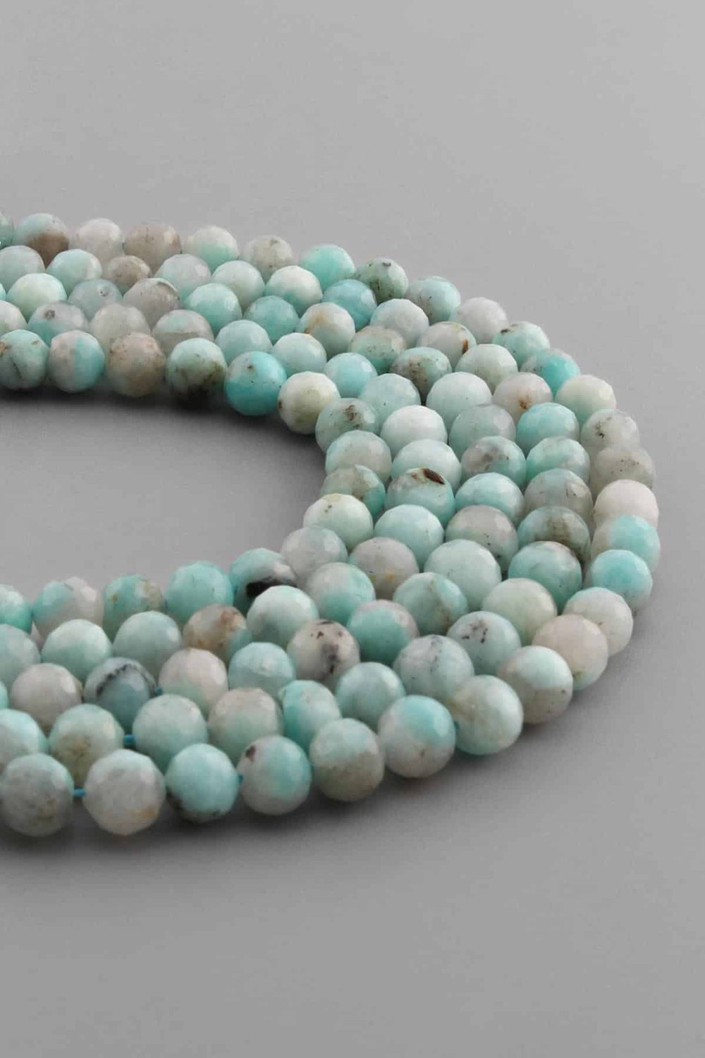 Amazonite Natural Stone Shiny Globe Crystal Cut 6mm String Of Beads