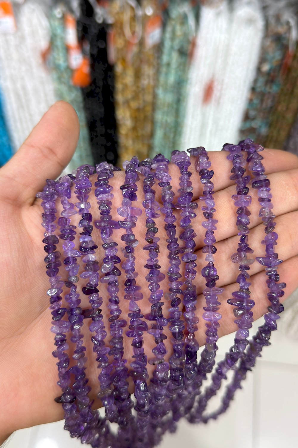 Ametist Doğal Kırık Taş 3x5mm Dizi AA
