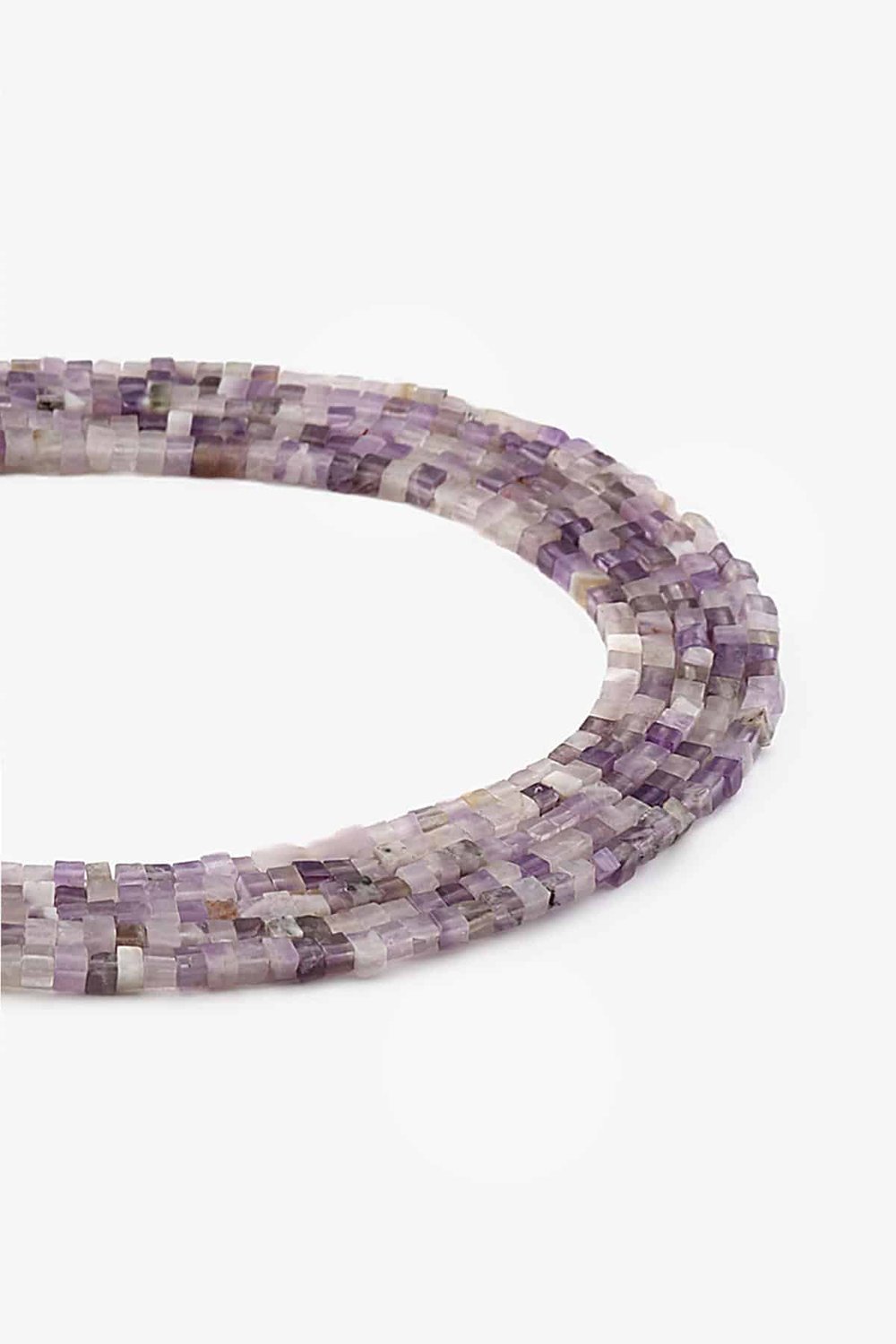 Amethyst Natural Stone Cube Cut 2x2mm String Of Beads