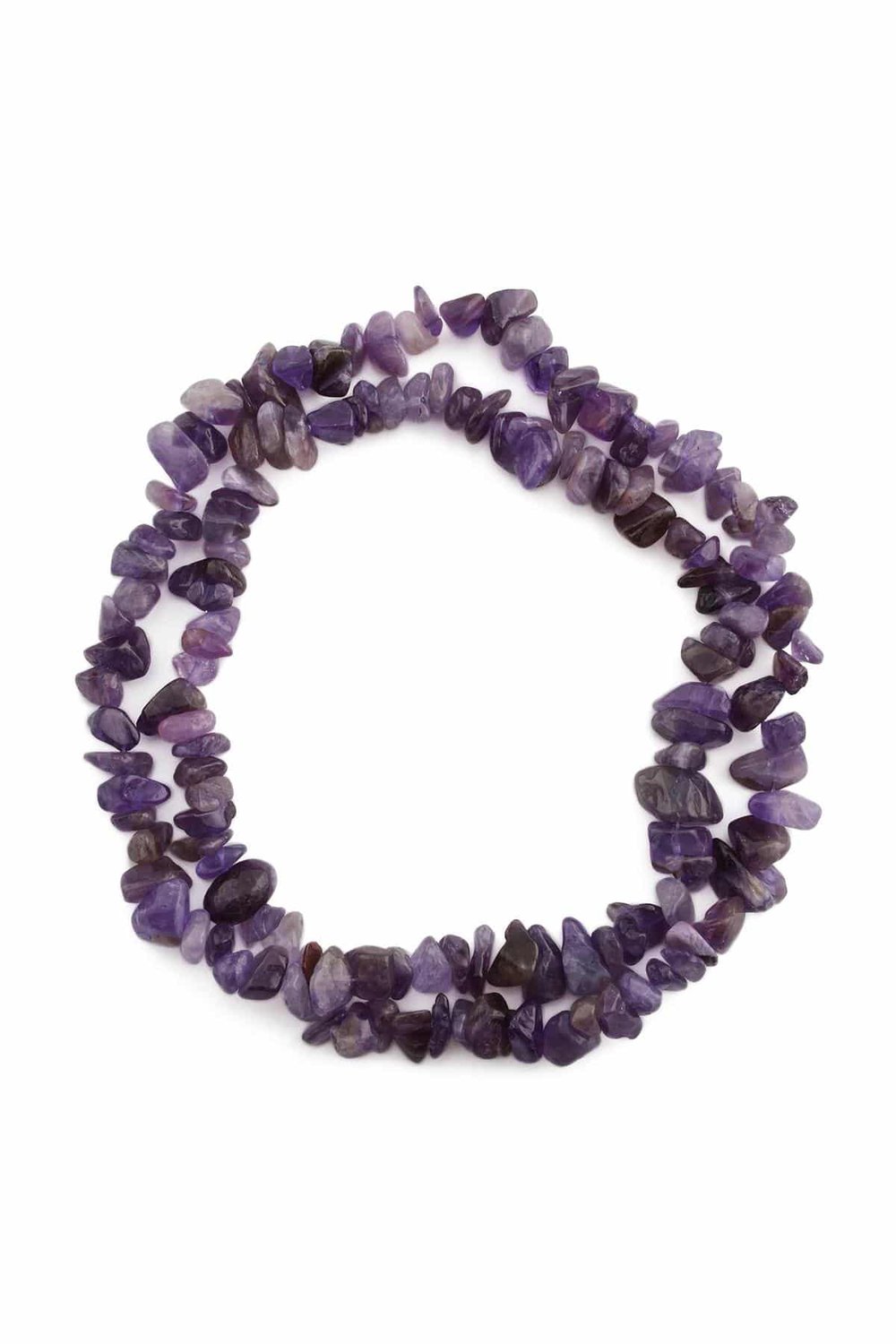 Amethyst Stone Chips Large Size Shiny 8x12mm Bead Strand
