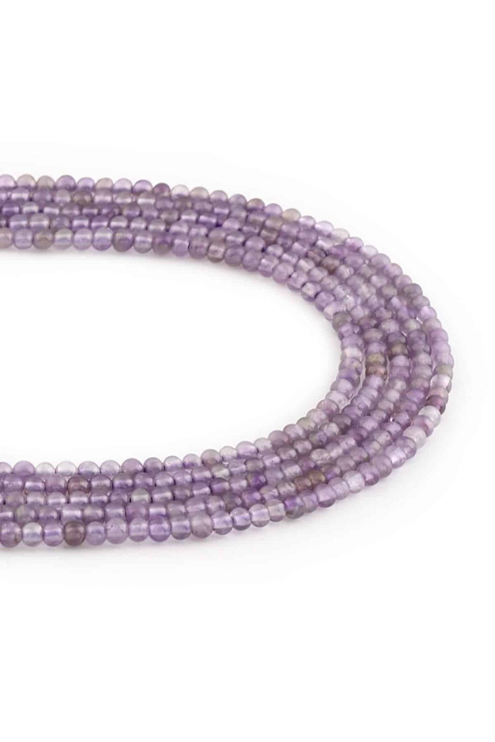 Amethyst Natural Stone Shiny Globe Cut 3mm String Of Beads [AA]