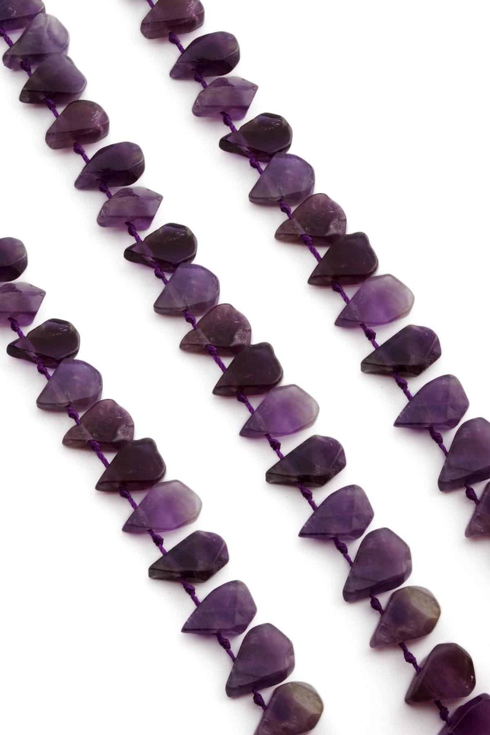 Ametist Taşı Yassı Damla Kesim 16x12mm Doğal Taş Dizi