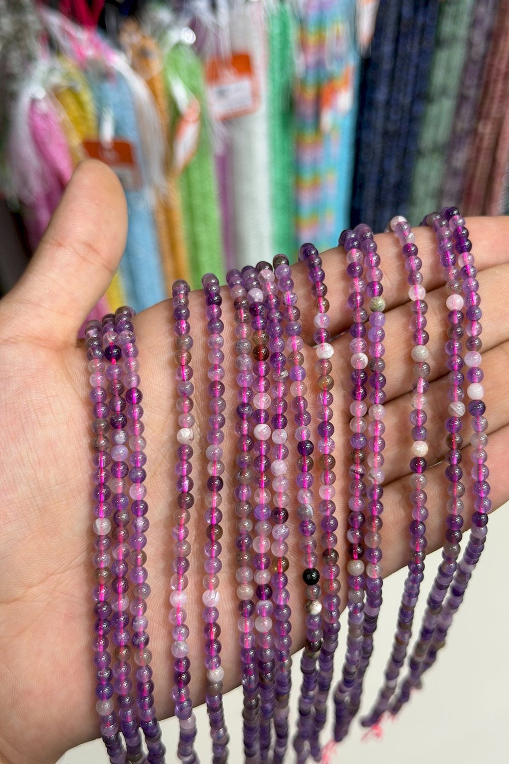 Ametist Taşı Küre Kesim Parlak 4mm Doğal Taş Dizi