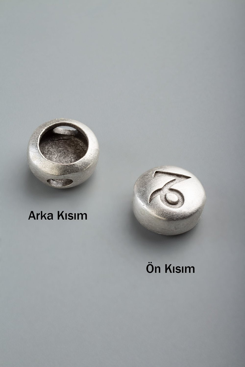 Antik Gümüş Yuvarlak Oğlak Burç Tek Delik 11x5mm Takı Aparatı - 5 Adet
