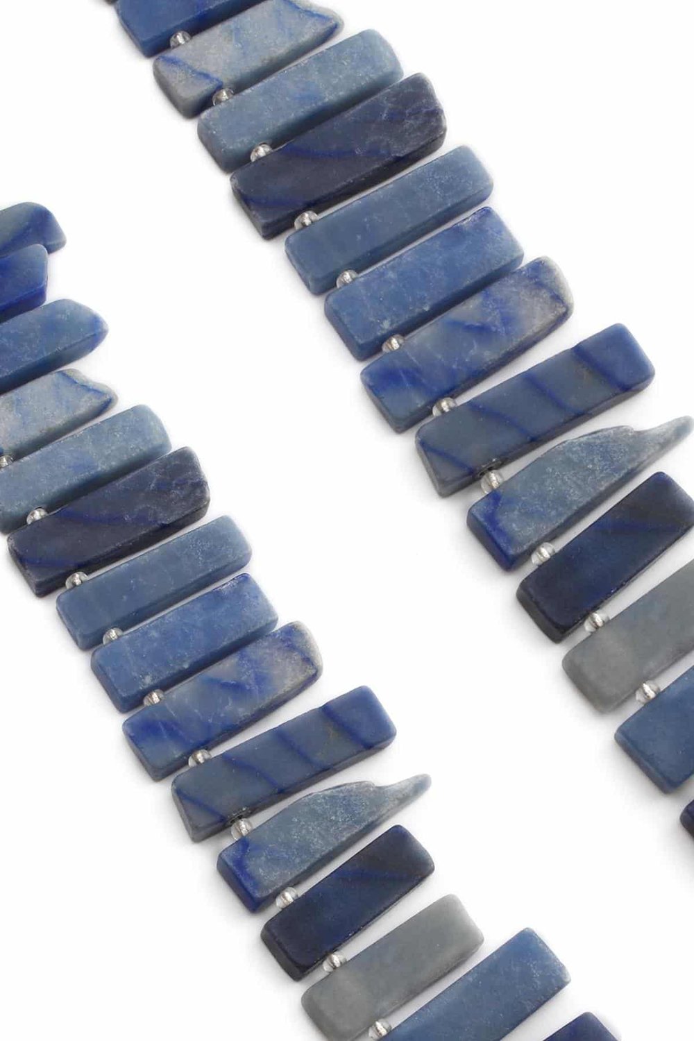 Aventurine Natural Stone Blue Rectangular Cut 10x40mm String Of Beads