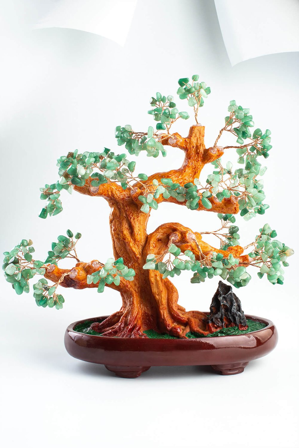 Aventurin Taşı El Yapımı Doğal Taş 35x25x18cm Dekoratif Agaç