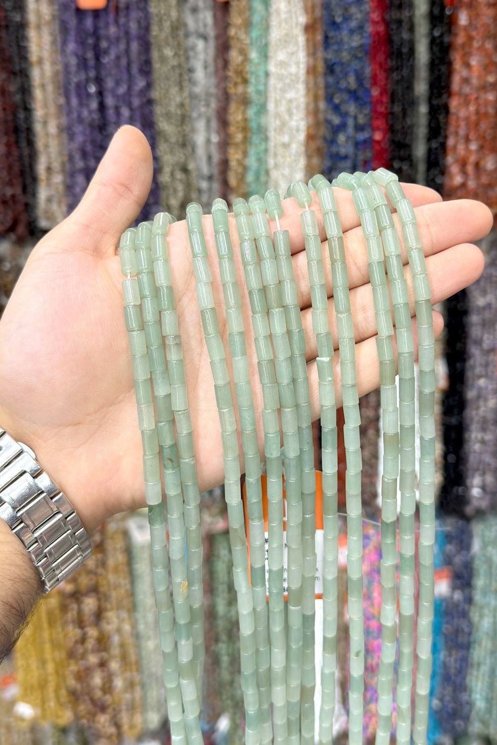 Aventurin Taşı Parlak Silindir Kesim 5x8mm Dizi [AA]