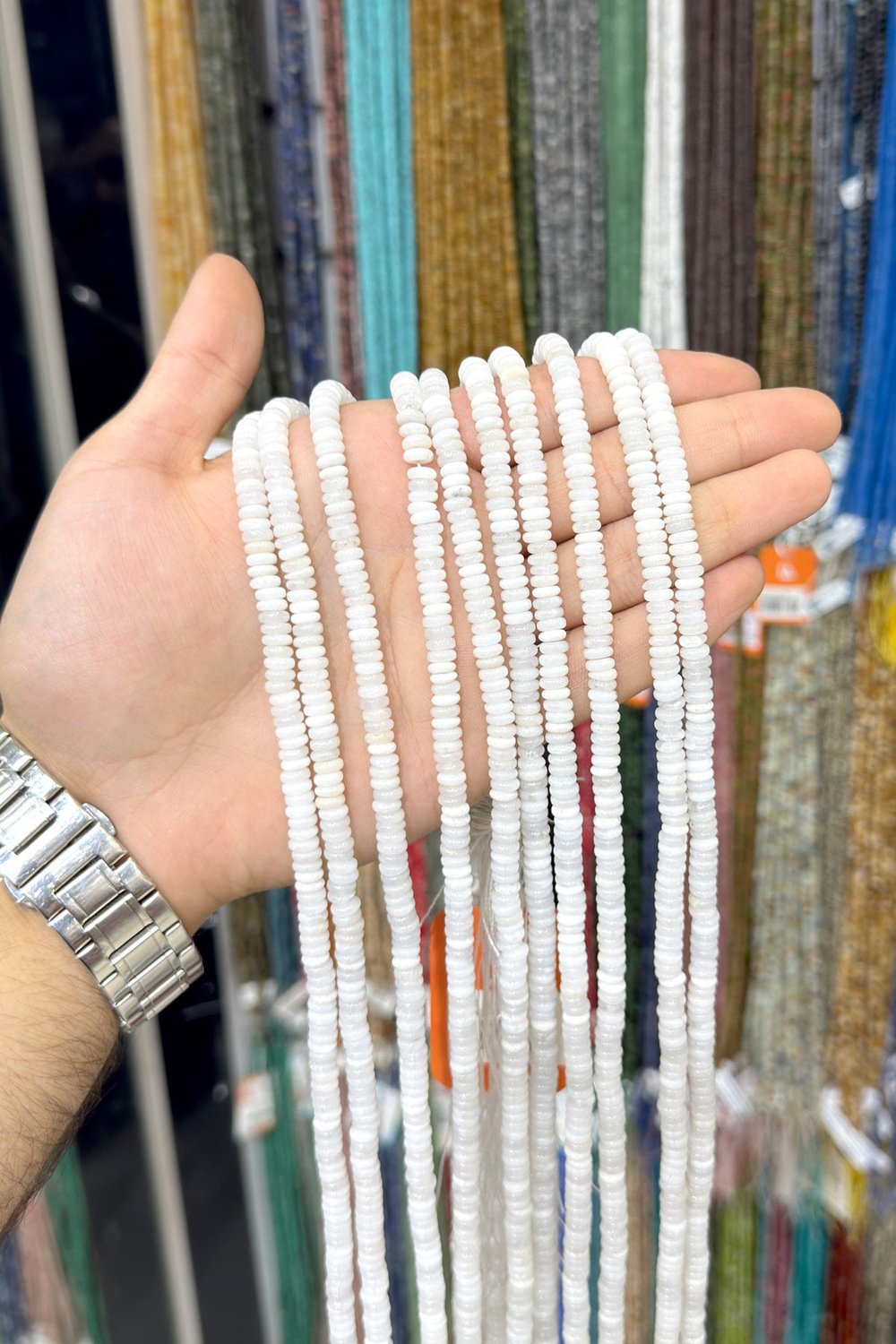 Ay Taşı Doğal Taş Rondela Kesim 2x6mm Dizi