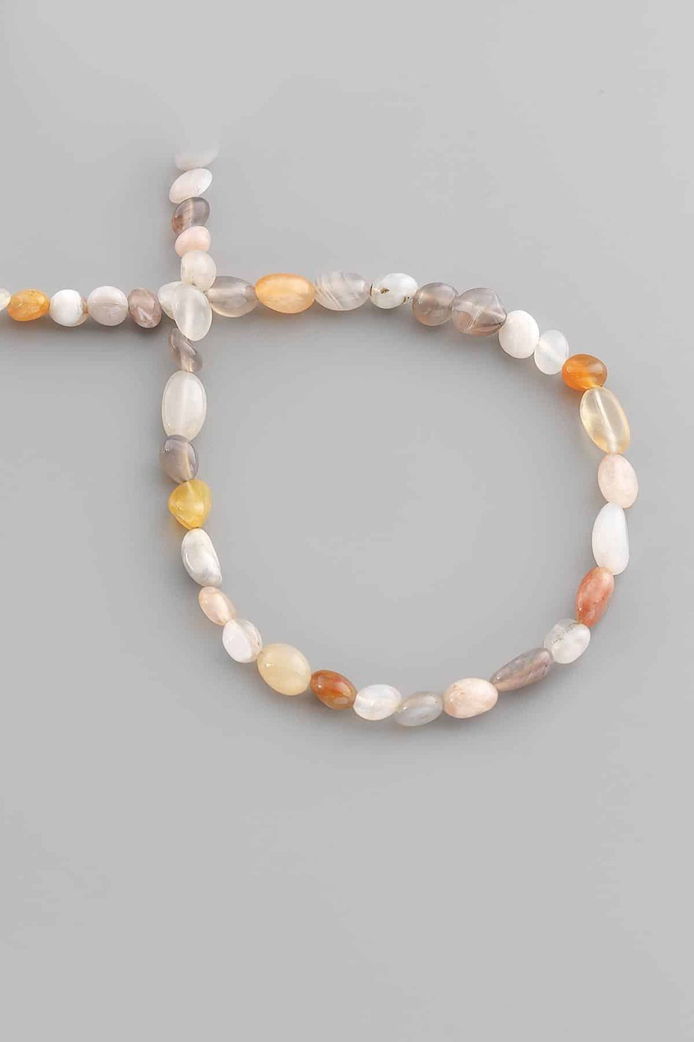 Bostvana Agate Natural Stone Tumbler Cut 6x8mm String Of Beads [AB+]