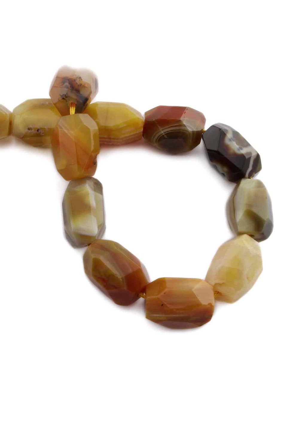 Botswana Agate Natural Stone Amorphous Cut 15x20mm String Of Beads