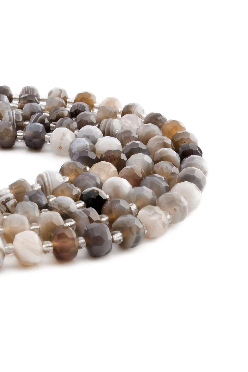 Botswana Agate Natural Stone Shiny Dore Facet Cut 8x7mm String Of Beads