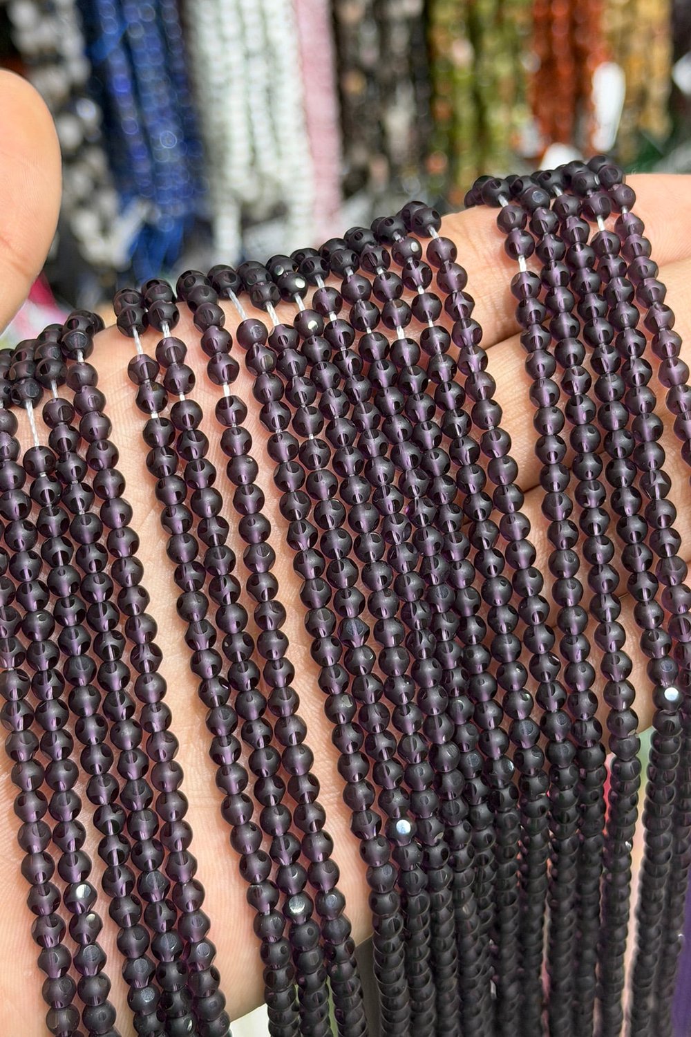 Cam Avize Kesim Parlak Mor 4mm Dizi