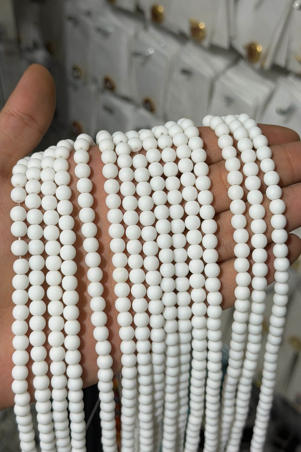 Cam Küre Kesim Mat Beyaz 6mm Dizi