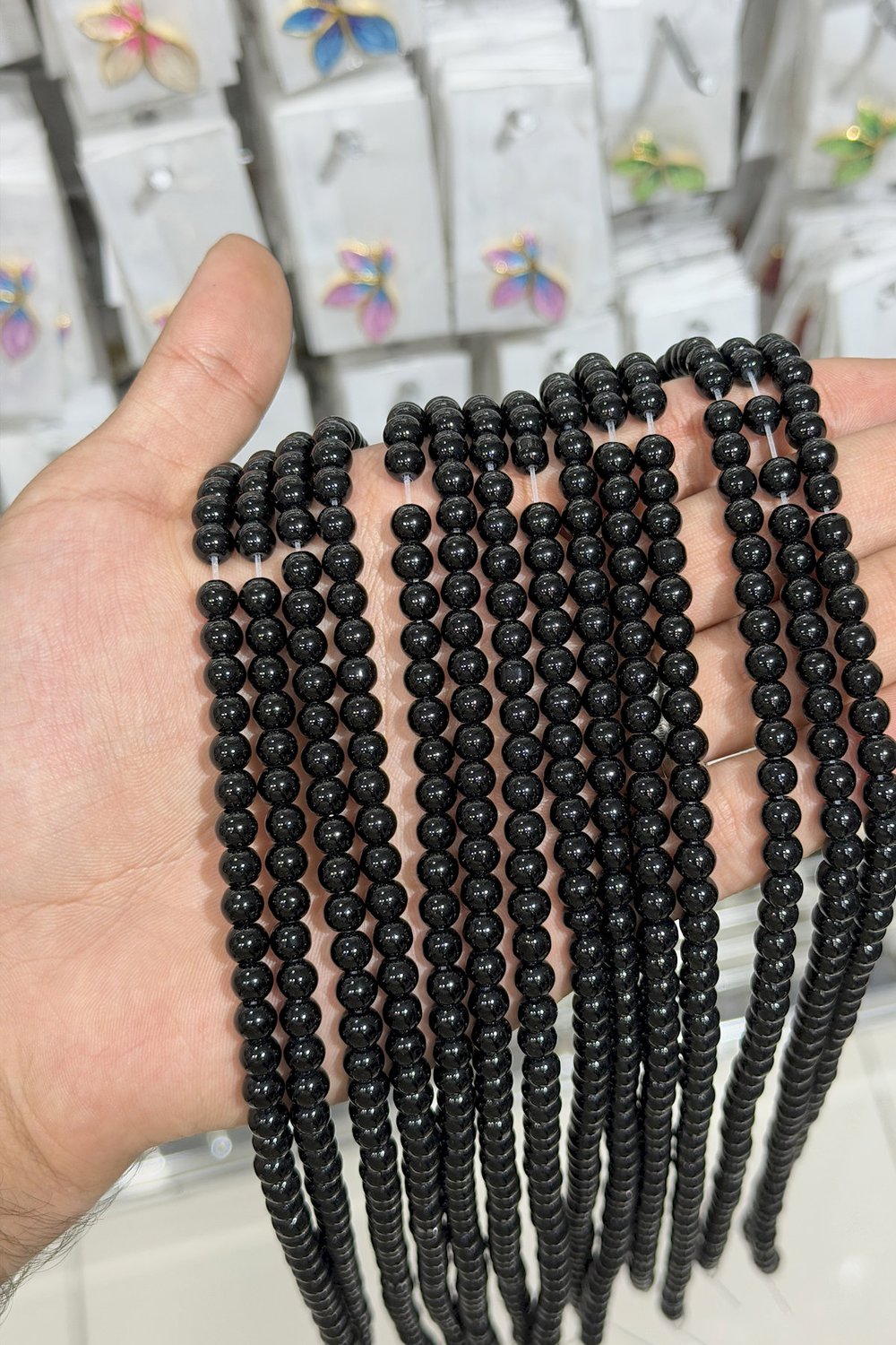 Cam Oniks Taşı Küre Kesim Parlak 6mm Dizi [C+]