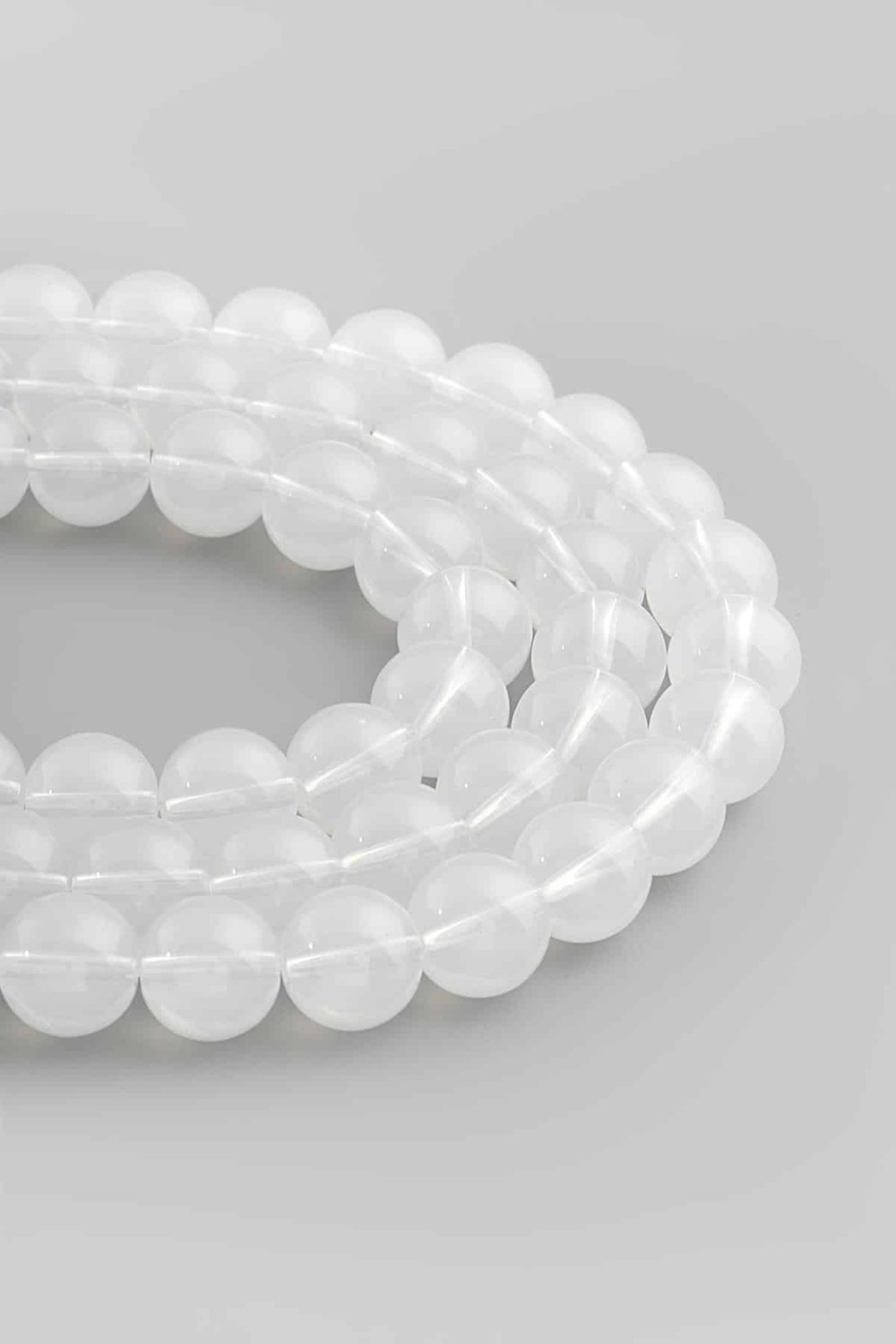 Glass Opal Shiny Globe Cut 12mm String Of Beads