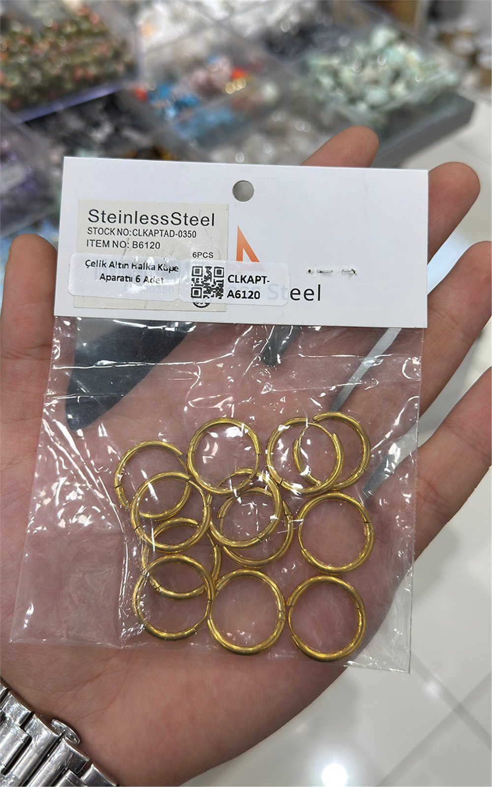 Çelik Altın Halka Küpe Aparatıı 6 Adet