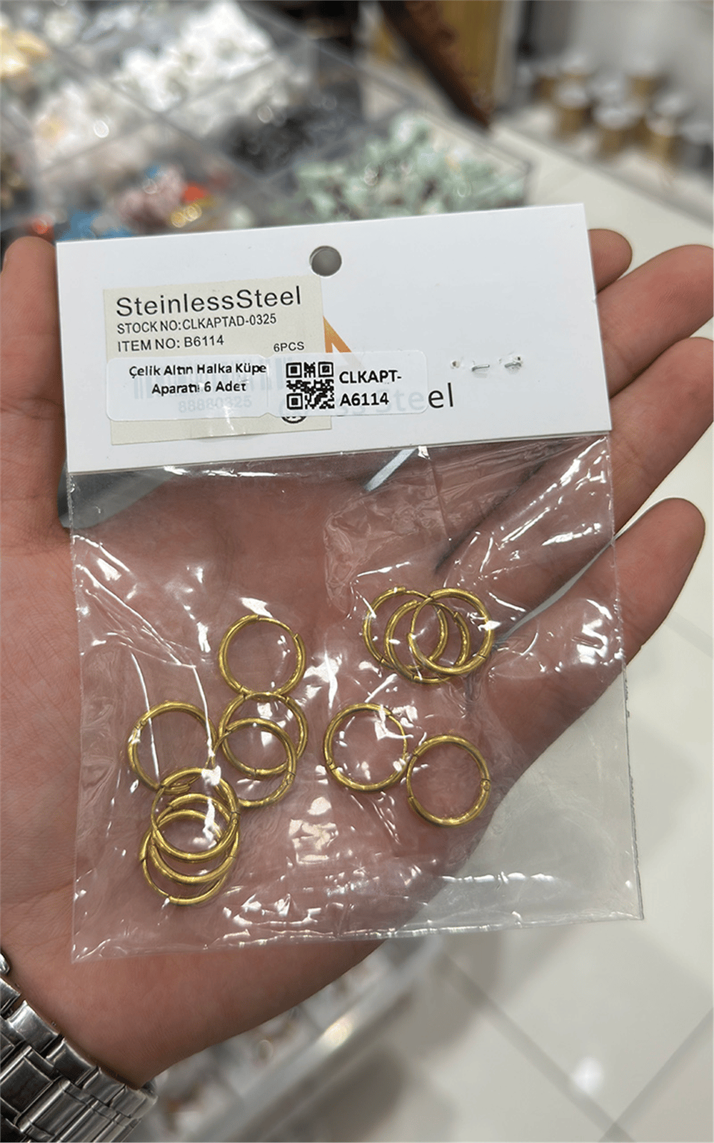 Çelik Altın Halka Küpe Aparatıı 6 Adet
