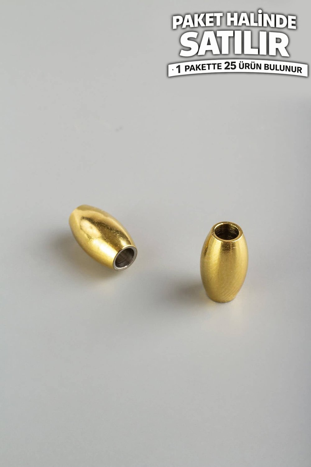 Çelik Aparat Altın Geniş Delik Arpa Kesim 5x10mm 25 Adet