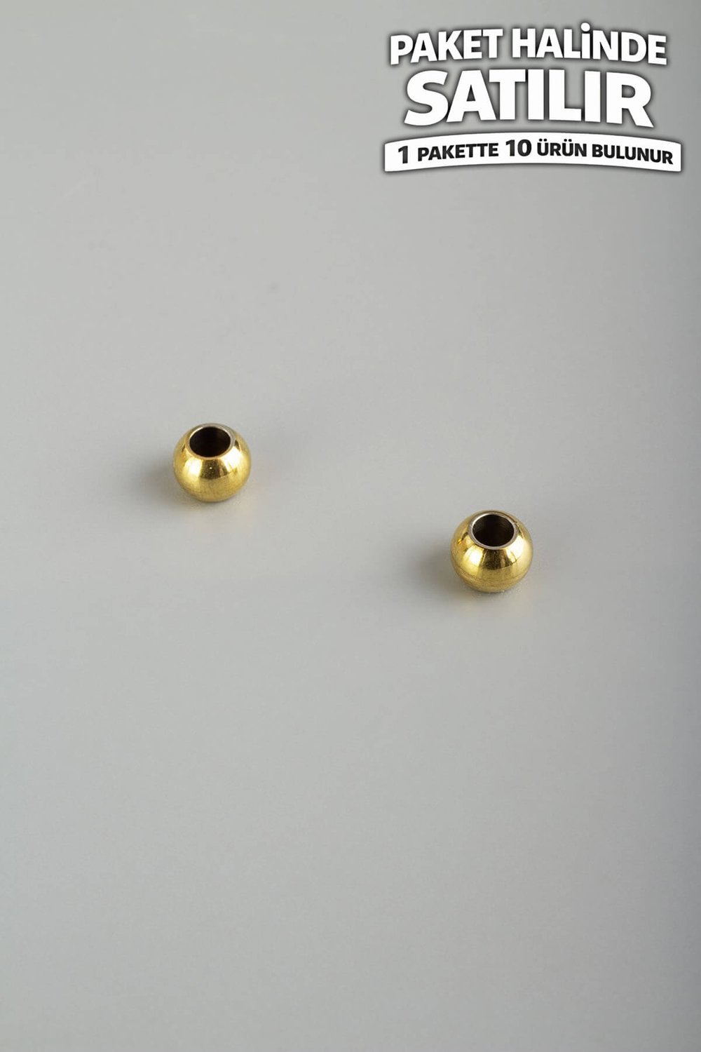 Çelik Aparat Altın Geniş Delik Küre Kesim 5mm 50 PCS