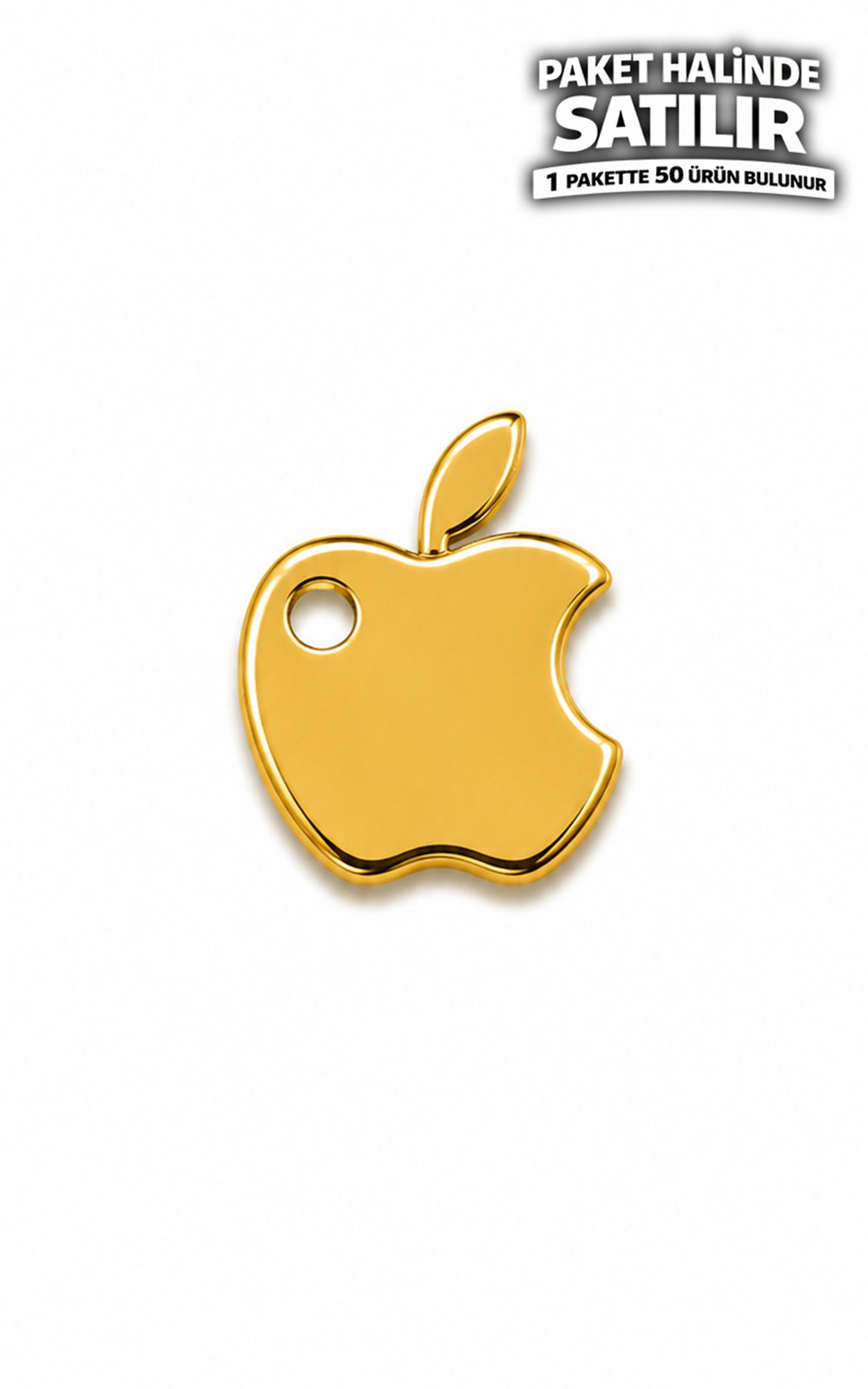 Çelik Aparat Altın Isırılmış Elma (İphone) Figürü 50 Adet