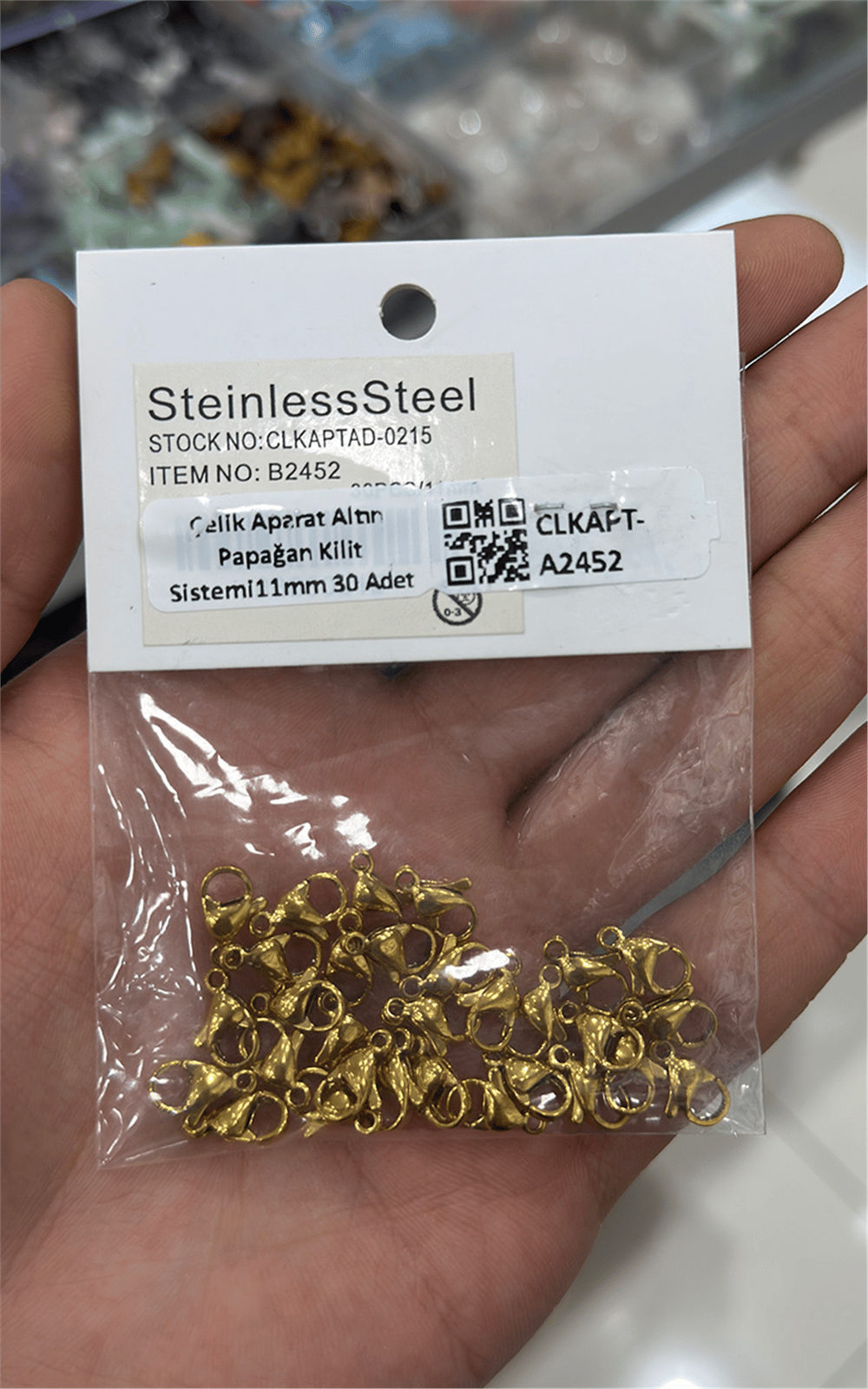Çelik Aparat Altın Papağan Kilit Sistemi11mm 30 Adet