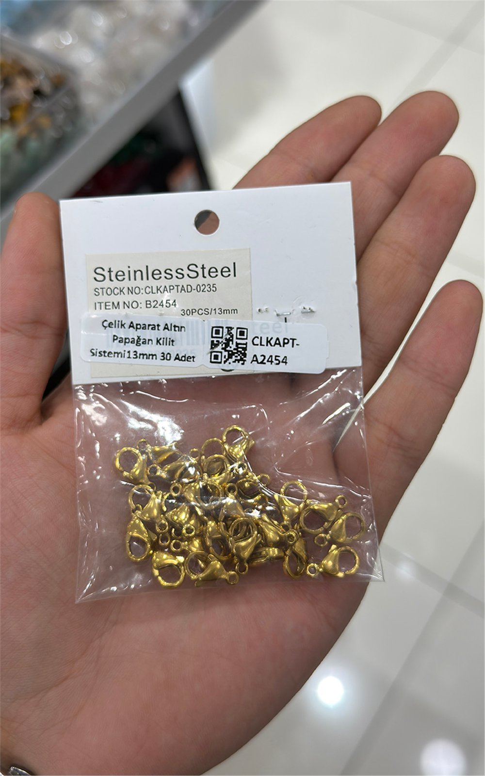 Çelik Aparat Altın Papağan Kilit Sistemi13mm 30 Adet
