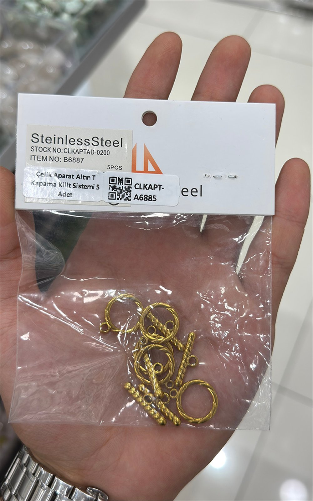 Çelik Aparat Altın T Kapama Kilit Sistemi 5 Adet